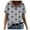 Gris, variante sur Blouse T-Shirt d'Été pour Femme à Col en V Imprimée à Manches Courtes