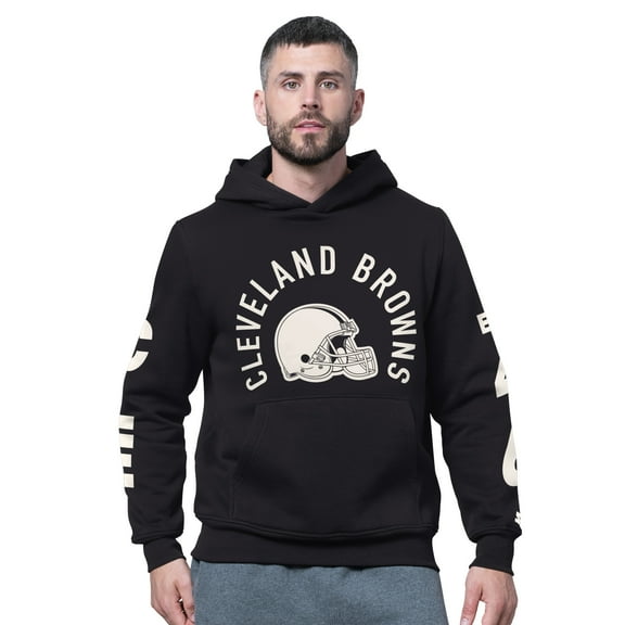 Men's Starter Black Cleveland Browns Handoff Fleece Hoodie Sweatshirt
