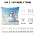 thumbnail image 5 of GOSMITH  Christmas Pillow Sham, Snow Covered Mountain with Fir Trees and Skiing Snowman Fun Holiday Activity, Decorative Standard King Size Printed Pillowcase,  White Teal, 5 of 5