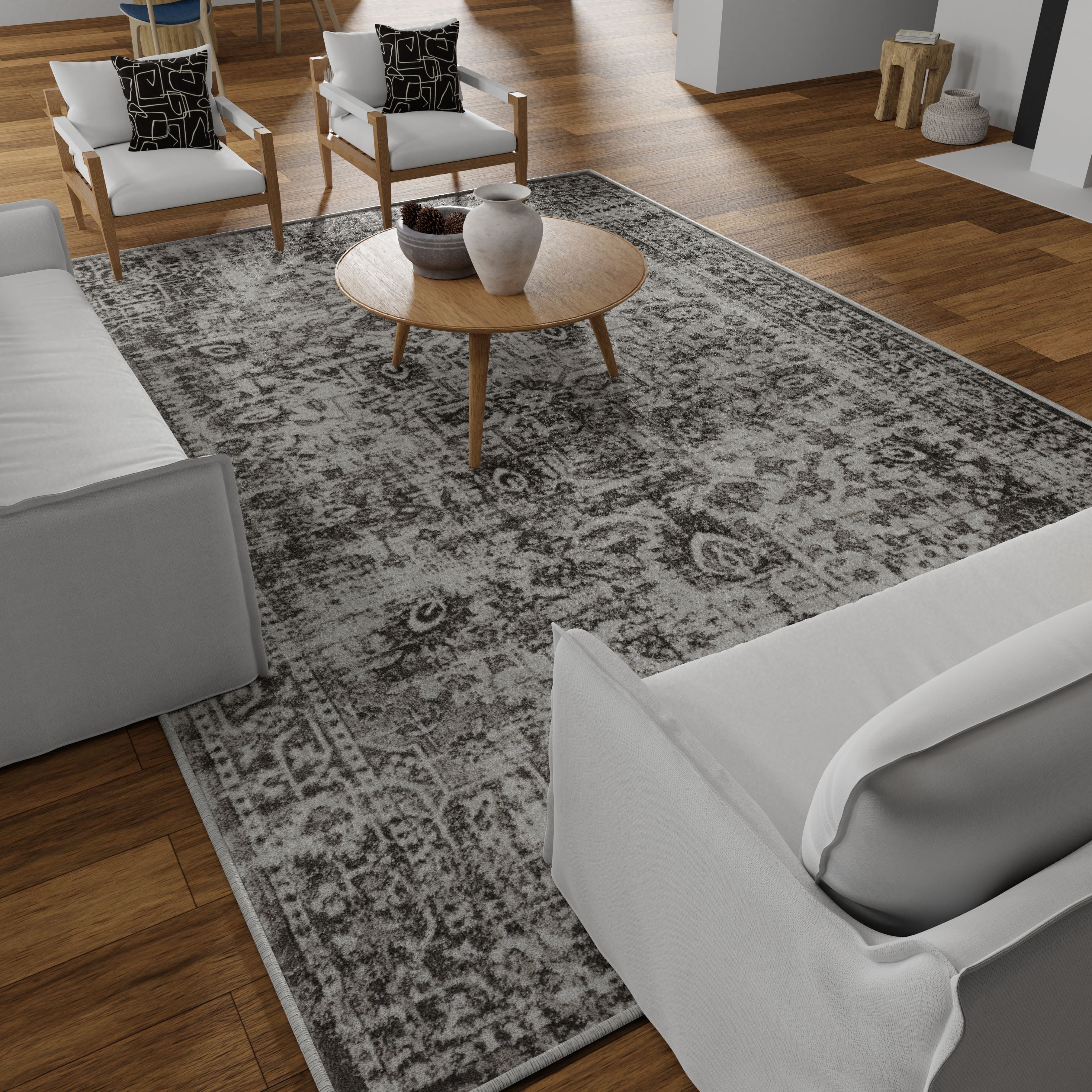 Loomaknoti Rhane Allory 5' x 7' Gray Oriental Indoor Polypropylene Area Rug