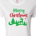 thumbnail image 4 of Inktastic Merry Christmas, Reindeer, Christmas Tree, Stars Women's T-Shirt, 4 of 5