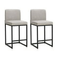 thumbnail image 2 of SUMMIT LIVING 24 inch Bar Stools with Back Set of 2 for Kitchen Dining, Faux Leather Counter Stools, White, 2 of 6