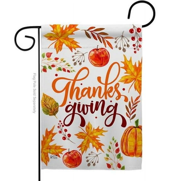 Angeleno Heritage G135241-BO 13 x 18.5 in. Thanksgiving Leaves Garden Flag with Fall Double-Sided Decorative Vertical Flags House Decoration Banner Yard Gift
