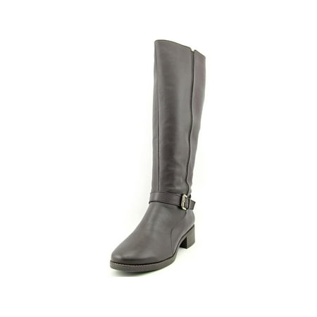 Womens Dark Brown Leather - Easy Spirit Womens Nadette Leather Round Toe Mid-Calf, Dark Brown, Size 7.0