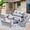 Beige, variant on Ovios 8 Pieces Outdoor Patio Furniture with Swivel Rocking Chairs All Weather Wicker Patio Sectional Sofa Conversation Set