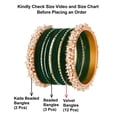 thumbnail image 5 of Efulgenz Indian Bangle Set Faux Pearl Bracelet Green Bangle Velvet Bangles Wedding Bridal Jewelry for Women (17 Pcs) Size-2.8, 5 of 6