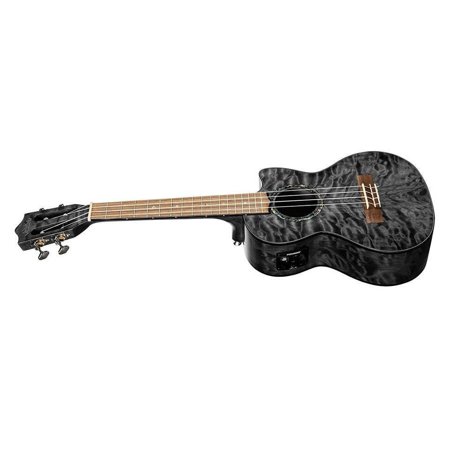 Lanikai QM-BKCEC Quilted Maple Black Stain Tenor Acoustic-Electric Ukulele