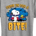thumbnail image 3 of Peanuts - Snoopy Come In For A Bite - Women's Short Sleeve Graphic T-Shirt, 3 of 6