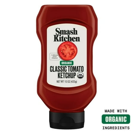 (2 Pack) Smash Kitchen Organic Tomato Ketchup, 15 oz Bottle