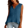 thumbnail image 6 of Women's Linen Tank Tops Pleated Cotton Linen V Neck Sleeveless Fashion Casual Vest Top V Neck Tops for Women, 6 of 6
