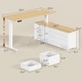 thumbnail image 6 of 55" L Shaped Electric Standing Desk with 6 Fabric Drawers and Storage Shelves, Height Adjustable Computer Desk, Home Office Desk, 6 of 7