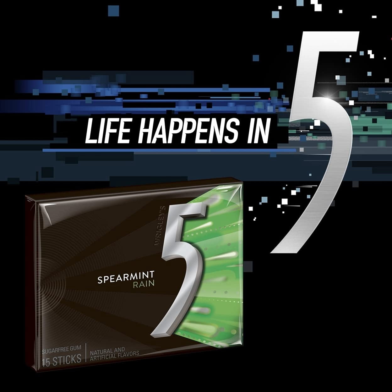 Wrigley's 5 Gum Spearmint Rain (15 ct, 12 pk.)