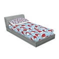 thumbnail image 2 of Ambesonne Retro Fitted Sheet & Pillow Sham Set, Pop Art Style Poster, Twin, Red Blue, 2 of 2