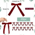 thumbnail image 3 of Christmas Tree Bows,20pcs Wine Velvet Bows For Christmas Tree, Bows For Christmas Tree, Garland Red Velvet Bow Ornaments For Christmastree With Gold Twist Ties (Wine), 3 of 9