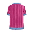 thumbnail image 4 of Tops de Manga Corta para las Mujeres Camiseta Suelta de Primavera Y Verano con Solapa Casual, 4 of 5