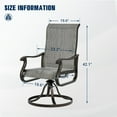 thumbnail image 4 of Techmilly Outdoor Dining Chairs , Patio Swivel Chairs Set of 2, Support 400lbs , Light Grey, 4 of 11
