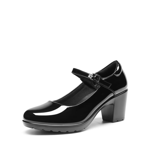 Zapatos de Tacón Mary Jane Negros para Mujer DREAM PAIRS con Tacón de 7 cm