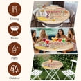 thumbnail image 7 of Love Peace Text Round Tablecloth, Fitted Table Cover with Elastic for 45"-54" Round Tables, Farmhouse Inspirational Quotes Wooden Table Cloth Outdoor Indoor Dinning Party Waterproof Tablecloths, 7 of 7