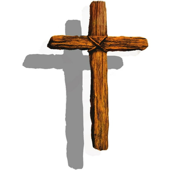 Wall-Ahhh!â„¢ 3D Floating Old Wooden Cross Wall Decor Decal