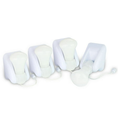 3 Bulb Wall Mount Light - Wall Mounted Portable Light White Bright Light Stick Up Bulb 4 Pack