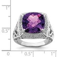 thumbnail image 5 of 925 Sterling Silver Rhodium-plated Amethyst and Diamond Ring Size 8, 5 of 5
