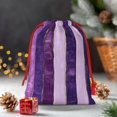 thumbnail image 6 of Super Soft Fabric Gift Bag Contraction Free Bag Mouth Pull Rope Design Red Ribbon Mouth For The Festival Violet Violet Stripe_2 Small, 6 of 8