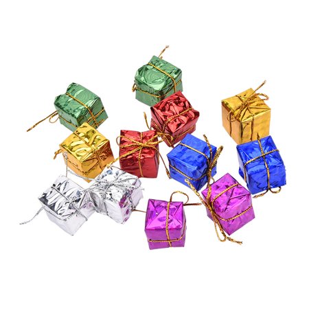 Gift Box Ornaments 24XColorful XMAS Small Gift Boxes Christmas Tree Hanging Decoration Ornament YF ()