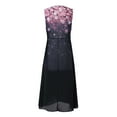 thumbnail image 4 of Bigersell Summer Dresses for Women 2023 V-Neck Sleeveless Midi Dress Floral Printed Asymmetrical Dress Style B-1 Pleated A-Line Formal Dresses Cocktail Evening Party Flowy Long Dresses , Pink_B XL, 4 of 5
