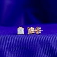 thumbnail image 3 of AFFY 0.75CT 4MM Princess Moissanite Diamond Solitaire Stud Earrings for Women 14K White Gold over Silver, 3 of 7
