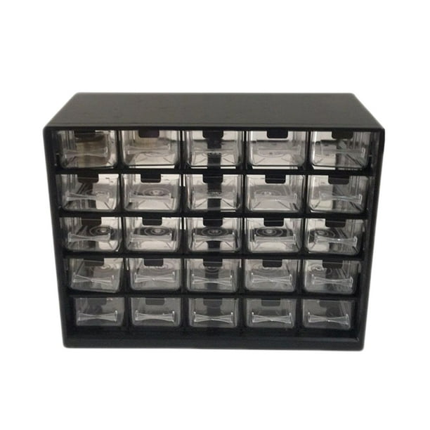 Cateissary Caja organizadora de piezas apilable de ABS, solución de almacenamiento duradera y transparente, caja organizadora de plástico Almacenamiento y organización del hogar negro