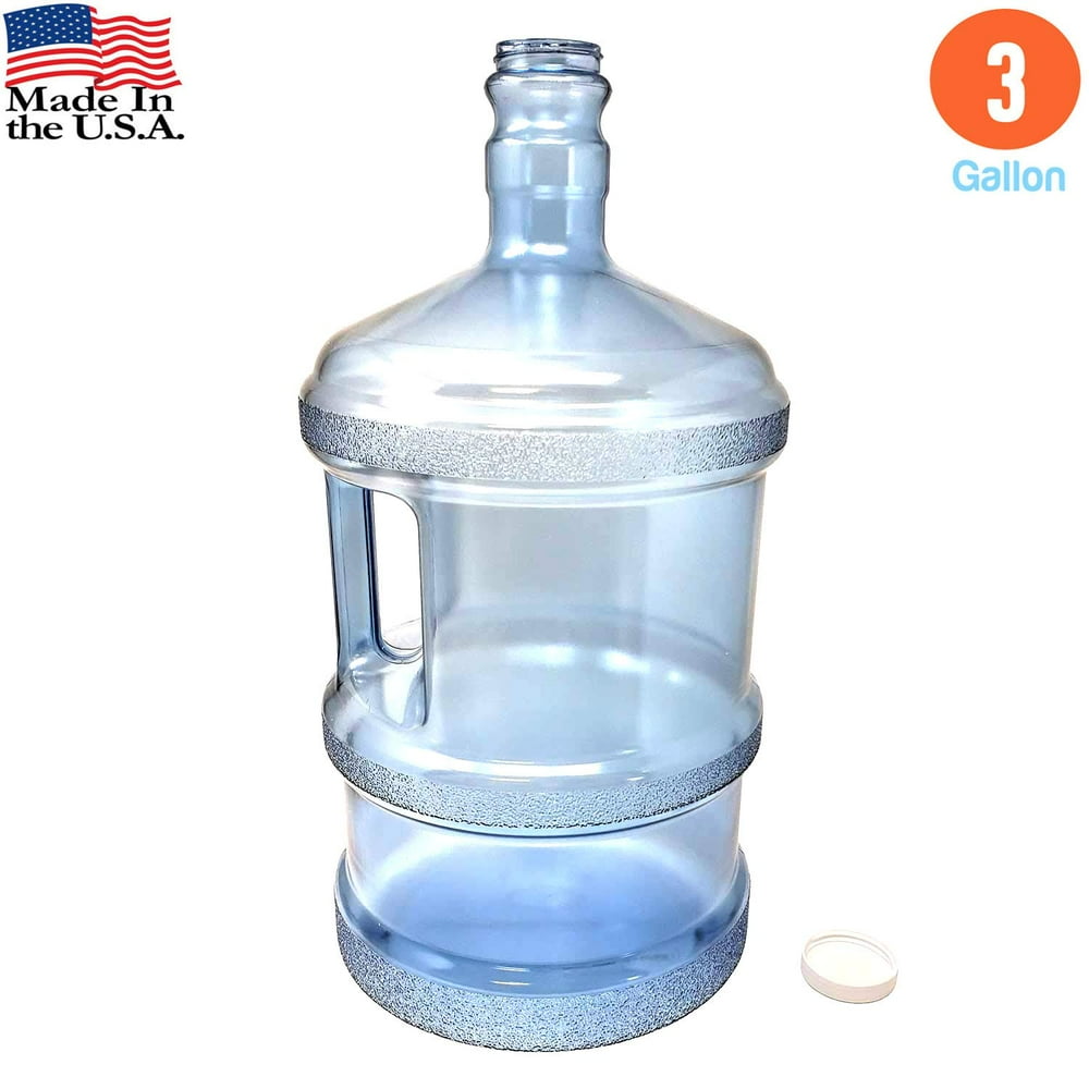 Bpa Free Reusable Plastic Water Bottle 3 Gallon Slim Jug Container And Carry Handle 2369