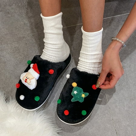 

TALKVE Christmas Shoes SlipOn Warm Home Women Women Slippers Furry Shoes Flat Keep Slippers Women s Slipper