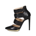 thumbnail image 4 of Liliana CA28 Women Leatherette Pointy Toe Reptile Skin Strappy Buckled Platform Pump, 4 of 5