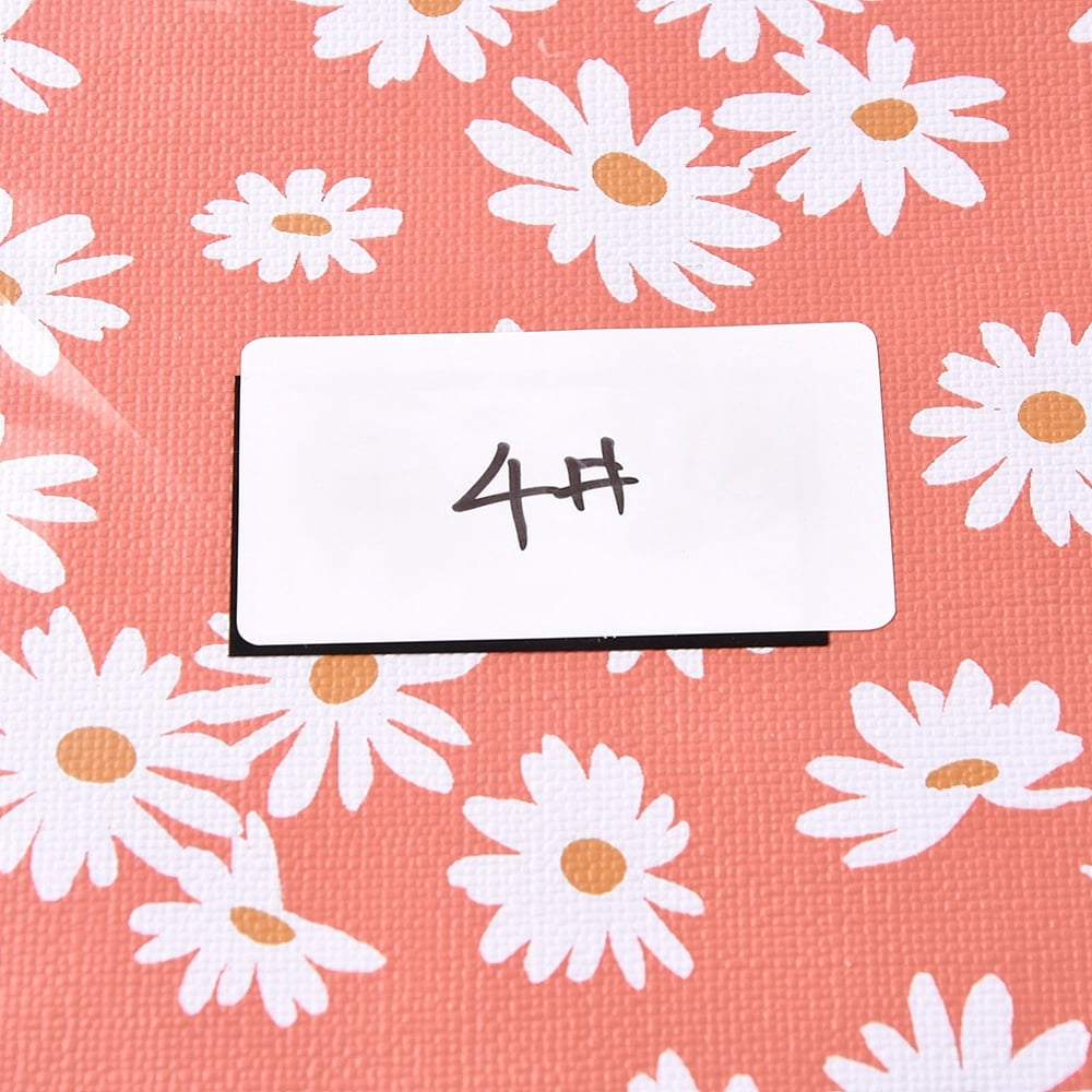 50sheets PU Leather Fabric sheet Self-adhesive Fabric Rectangle Daisy Pattern White 30x20x0.1cm