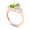 thumbnail image 2 of Three-Stone Engagement Ring for Women - 2.82ct Natural Peridot in 18K Rose Gold Promise Ring, 2 of 6