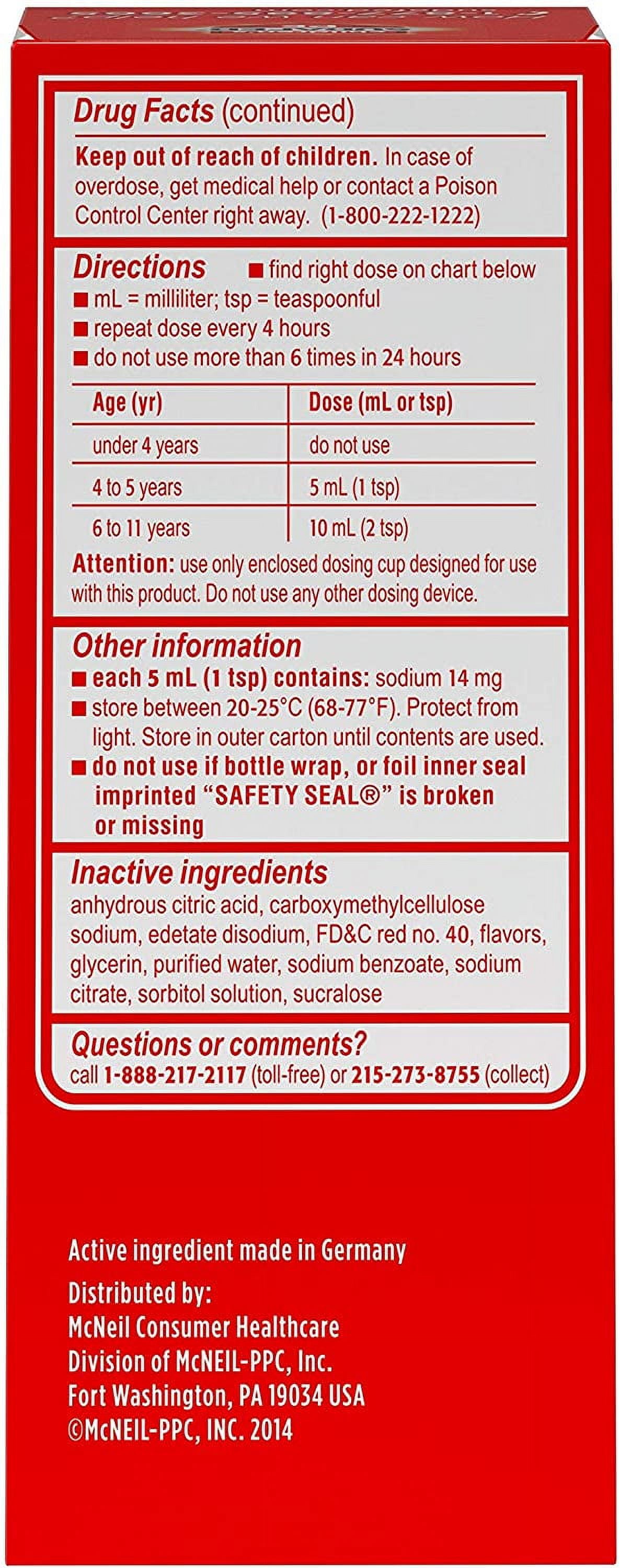 SUDAFED PE Children's Nasal Decongestant Liquid, Berry 4 oz (Pack of 4)