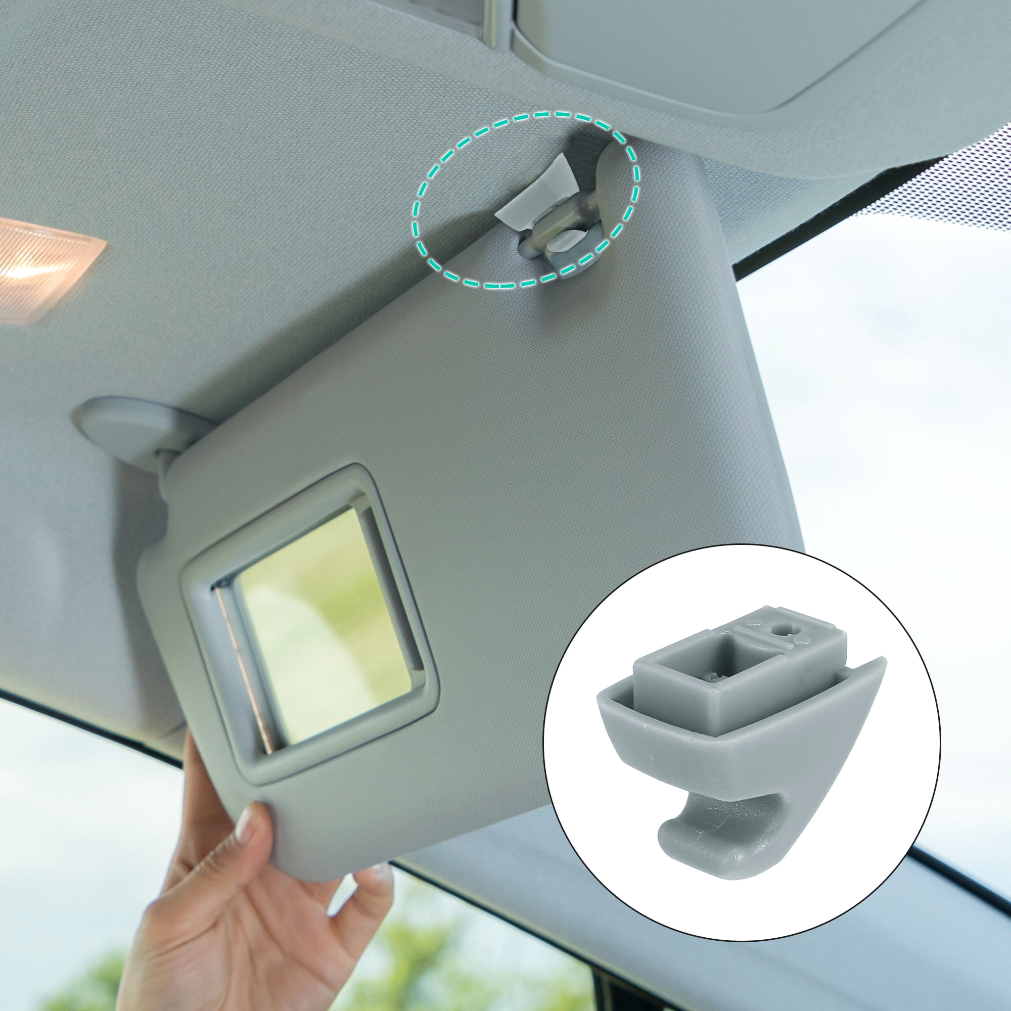Unique Bargains 2 Pcs Sun Visor Retainer Clip 15882854 for Chevy Silverado Gray