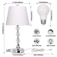 thumbnail image 3 of Touch Control Crystal Table Lamp Set of 2, 3 Way Dimmable Bedside Lamp with 2 USB Charging Ports, Modern Nightstand Lamp with White Shade, USB Touch Lamp for Living Room Bedroom, 6W Bulbs Included, 3 of 3