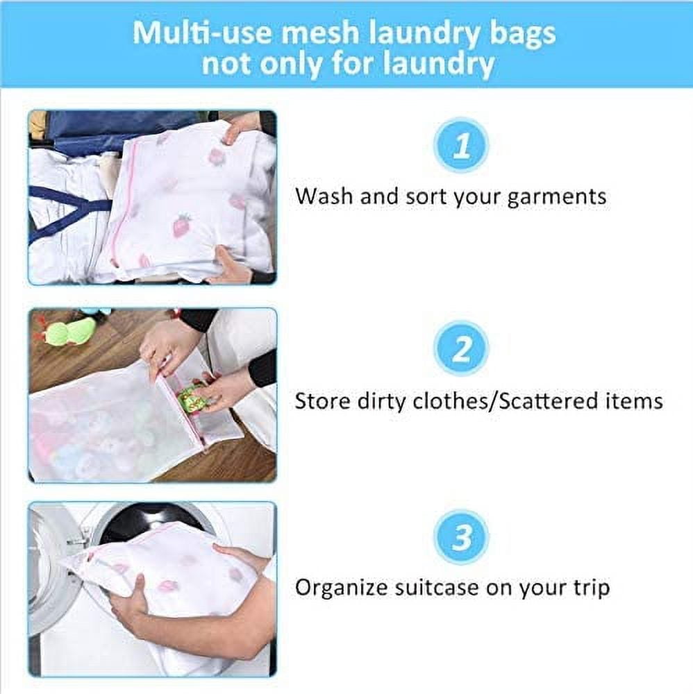 GetUSCart- 5 Pcs Mesh Laundry Bags for Delicates with Zipper, Lingerie Bags  for Laundry, Travel Storage Organize Bag, Clothing Washing Bags for Laundry,Blouse,  Hosiery, Stocking, Underwear, Bra and Lingerie