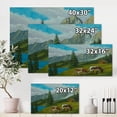 thumbnail image 4 of Designart ' Cows On A Green Meadow With Mountain Landscape With ' Farmhouse Canvas Wall Art Print, 4 of 4
