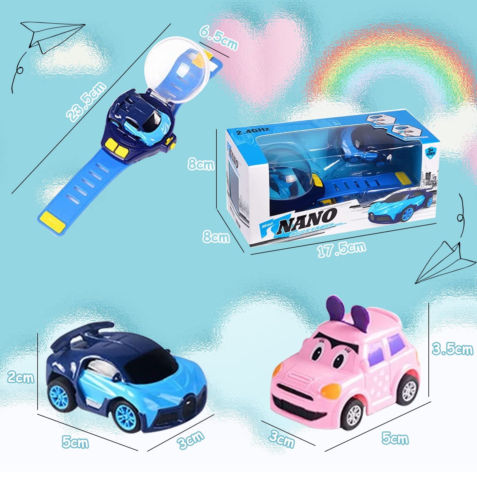 Buy 2022 New Mini Remote Control Car Watch Toys, 2.4 GHz Detachable