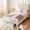 Beige, variant on Twin Bed Frame with Under-Bed Drawer, Plush Upholstered Platform Bed with Wave Headboard for Boys/Girls, Wooden Slats Support, No Box Spring Needed