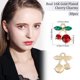 thumbnail image 2 of 30 piezas/caja de dijes de cereza con diamantes de imitación rojos, colgantes de cereza chapados en oro para hacer joyas, pulseras y collares., 2 of 7