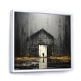 thumbnail image 2 of Designart "Mystical Black And Yellow Barn" Barn Floater Framed Wall Art Living Room, 2 of 5