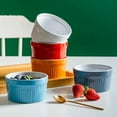 thumbnail image 5 of Kmbangi 6Pcs Baking Ceramic Bowl with Vertical Pattern Round Shape, 5 of 5