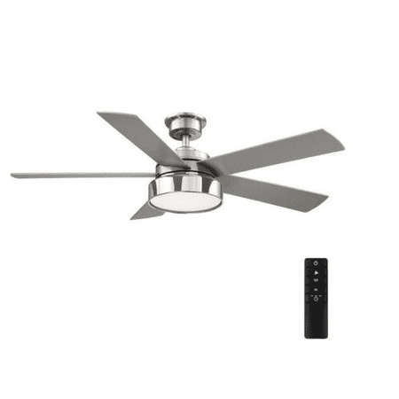 Home Decorator Cherwell 52 in. LED Brushed Nickel Ceiling Fan with Light