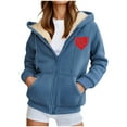 thumbnail image 2 of Fleece-Lined Hoodie, Solid Winter Sweatshirt, Cozy Layer Blue 5Xl , Streetwear Hoodie, 2 of 5