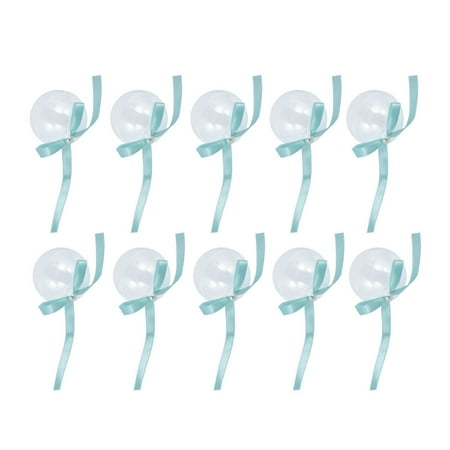 

BESTONZON 10pcs Candy Boxes Transparent Ball Bowknot Faux Pearl Candy Storage Box for Wedding Party (Blue)