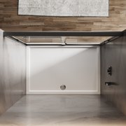 Sunny Shower 60 in.W x 72 in.H Double Sliding Shower Door Dumb Black Finish Framed with 1/4 inch Clear Tempered Glass