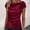 A1_Wine, variant on BLOCLOALO Satin Blouses Ruched Cowl Neck Elegant Tunic Tops Bow Tie Pleated Shirts Short Sleeve Blouses Dressy Casual Trendy Business Work Office Shirts Silk Tops Wrinkle Free Outfits Beige L